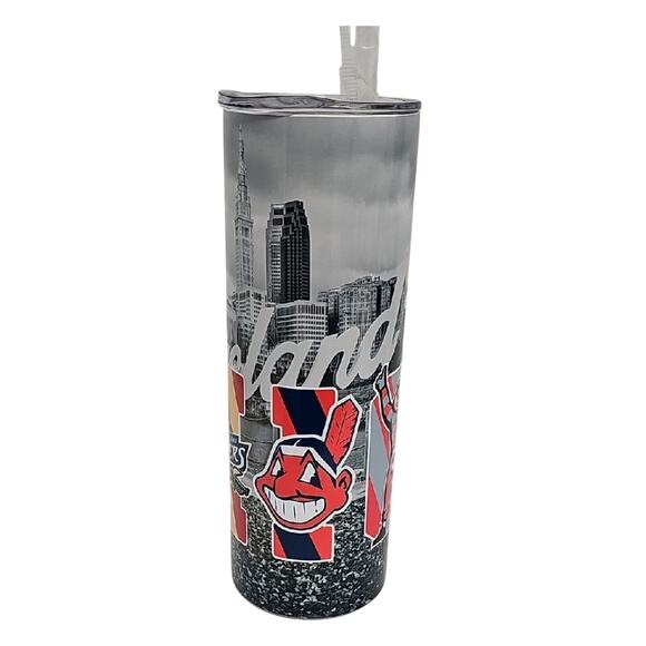 Cleveland Urban Graphic Tumbler with Straw Browns Cavs Indians Ohio State (NWT) - Picture 3 of 6